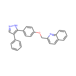 c1ccc(-c2cn[nH]c2-c2ccc(OCc3ccc4ccccc4n3)cc2)cc1 ZINC000043065059