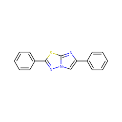 c1ccc(-c2cn3nc(-c4ccccc4)sc3n2)cc1 ZINC000000432145