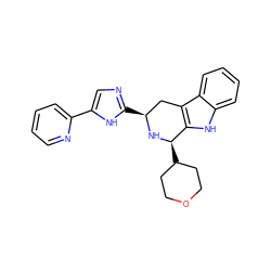 c1ccc(-c2cnc([C@H]3Cc4c([nH]c5ccccc45)[C@@H](C4CCOCC4)N3)[nH]2)nc1 ZINC000653739125