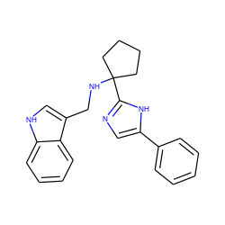 c1ccc(-c2cnc(C3(NCc4c[nH]c5ccccc45)CCCC3)[nH]2)cc1 ZINC000473086889