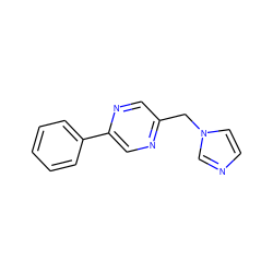 c1ccc(-c2cnc(Cn3ccnc3)cn2)cc1 ZINC000096282880