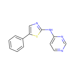 c1ccc(-c2cnc(Nc3ccncn3)s2)cc1 ZINC000014945002