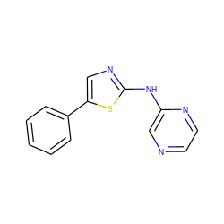 c1ccc(-c2cnc(Nc3cnccn3)s2)cc1 ZINC000014945000