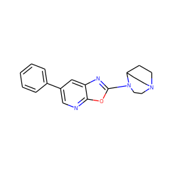 c1ccc(-c2cnc3oc(N4CCN5CCC4CC5)nc3c2)cc1 ZINC000038317146