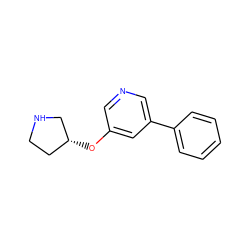 c1ccc(-c2cncc(O[C@@H]3CCNC3)c2)cc1 ZINC000026009646