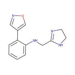 c1ccc(-c2cnoc2)c(NCC2=NCCN2)c1 ZINC000013438365