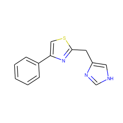 c1ccc(-c2csc(Cc3c[nH]cn3)n2)cc1 ZINC000029344888