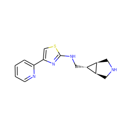 c1ccc(-c2csc(NC[C@@H]3[C@H]4CNC[C@H]43)n2)nc1 ZINC000101637709