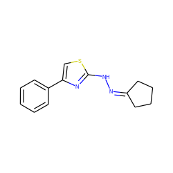 c1ccc(-c2csc(NN=C3CCCC3)n2)cc1 ZINC000007350034