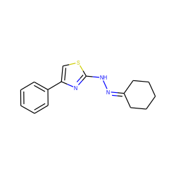 c1ccc(-c2csc(NN=C3CCCCC3)n2)cc1 ZINC000007350105