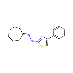 c1ccc(-c2csc(NN=C3CCCCCC3)n2)cc1 ZINC000007350021