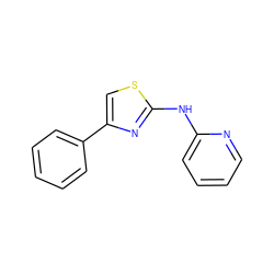 c1ccc(-c2csc(Nc3ccccn3)n2)cc1 ZINC000000199190