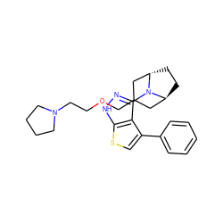 c1ccc(-c2csc3[nH]nc(N4[C@H]5CC[C@H]4CC(COCCN4CCCC4)C5)c23)cc1 ZINC000146370818