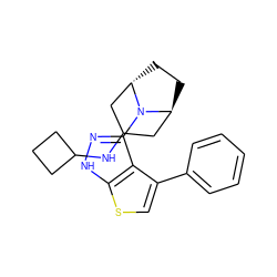 c1ccc(-c2csc3[nH]nc(N4[C@H]5CC[C@H]4CC(NC4CCC4)C5)c23)cc1 ZINC000147535711