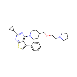 c1ccc(-c2csc3nc(C4CC4)nc(N4CCC(COCCN5CCCC5)CC4)c23)cc1 ZINC000146472915