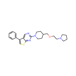 c1ccc(-c2csc3nc(N4CCC(COCCN5CCCC5)CC4)ncc23)cc1 ZINC000146362659