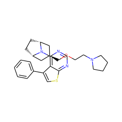 c1ccc(-c2csc3ncnc(N4[C@H]5CC[C@@H]4C[C@@H](COCCN4CCCC4)C5)c23)cc1 ZINC000653752944