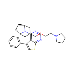 c1ccc(-c2csc3ncnc(N4[C@H]5CC[C@H]4CC(COCCN4CCCC4)C5)c23)cc1 ZINC000653765539