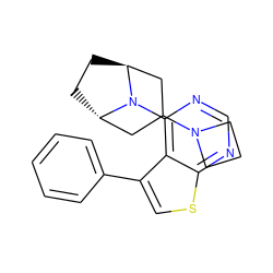 c1ccc(-c2csc3ncnc(N4[C@H]5CC[C@H]4CC(N4CCC4)C5)c23)cc1 ZINC000223057237