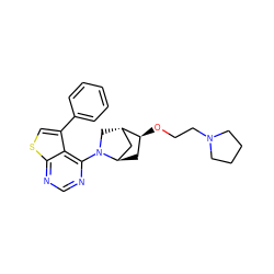 c1ccc(-c2csc3ncnc(N4C[C@H]5C[C@H]4C[C@@H]5OCCN4CCCC4)c23)cc1 ZINC000653763877