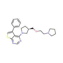 c1ccc(-c2csc3ncnc(N4CC[C@@H](COCCN5CCCC5)C4)c23)cc1 ZINC000146481965