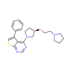 c1ccc(-c2csc3ncnc(N4CC[C@@H](OCCN5CCCC5)C4)c23)cc1 ZINC000146488017