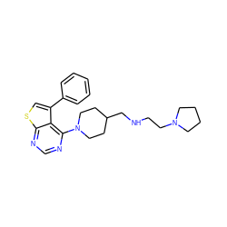 c1ccc(-c2csc3ncnc(N4CCC(CNCCN5CCCC5)CC4)c23)cc1 ZINC000146558589