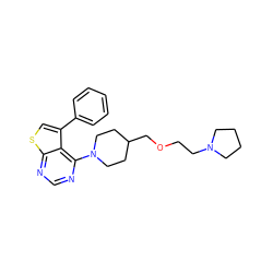 c1ccc(-c2csc3ncnc(N4CCC(COCCN5CCCC5)CC4)c23)cc1 ZINC000146513837