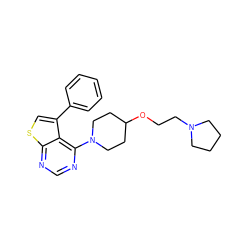 c1ccc(-c2csc3ncnc(N4CCC(OCCN5CCCC5)CC4)c23)cc1 ZINC000146368025