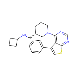 c1ccc(-c2csc3ncnc(N4CCC[C@@H](CNC5CCC5)C4)c23)cc1 ZINC000146544862