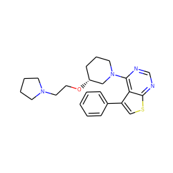 c1ccc(-c2csc3ncnc(N4CCC[C@@H](OCCN5CCCC5)C4)c23)cc1 ZINC000146440890