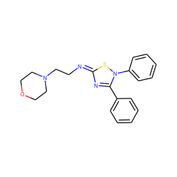 c1ccc(-c2n/c(=N\CCN3CCOCC3)sn2-c2ccccc2)cc1 ZINC000101506360