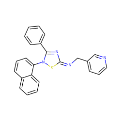 c1ccc(-c2n/c(=N\Cc3cccnc3)sn2-c2cccc3ccccc23)cc1 ZINC000101506386