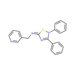 c1ccc(-c2n/c(=N\Cc3cccnc3)sn2-c2ccccc2)cc1 ZINC000101506428