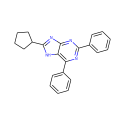 c1ccc(-c2nc(-c3ccccc3)c3[nH]c(C4CCCC4)nc3n2)cc1 ZINC000013686546