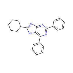 c1ccc(-c2nc(-c3ccccc3)c3[nH]c(C4CCCCC4)nc3n2)cc1 ZINC000013686551