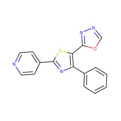 c1ccc(-c2nc(-c3ccncc3)sc2-c2nnco2)cc1 ZINC000169342561