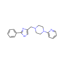 c1ccc(-c2nc(CN3CCN(c4ccccn4)CC3)c[nH]2)cc1 ZINC000000152913