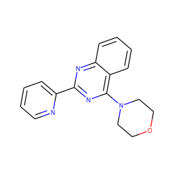 c1ccc(-c2nc(N3CCOCC3)c3ccccc3n2)nc1 ZINC000000521854