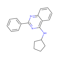 c1ccc(-c2nc(NC3CCCC3)c3ccccc3n2)cc1 ZINC000000435268