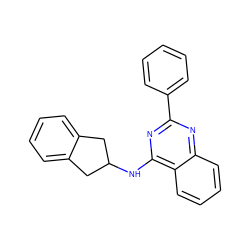 c1ccc(-c2nc(NC3Cc4ccccc4C3)c3ccccc3n2)cc1 ZINC001772627063