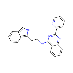 c1ccc(-c2nc(NCCc3[nH]cc4ccccc34)c3ccccc3n2)nc1 ZINC000096269551