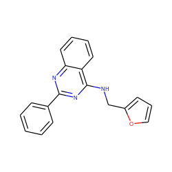 c1ccc(-c2nc(NCc3ccco3)c3ccccc3n2)cc1 ZINC000000119346