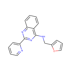 c1ccc(-c2nc(NCc3ccco3)c3ccccc3n2)nc1 ZINC000000521890