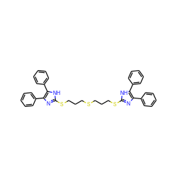 c1ccc(-c2nc(SCCCSCCCSc3nc(-c4ccccc4)c(-c4ccccc4)[nH]3)[nH]c2-c2ccccc2)cc1 ZINC000029472516