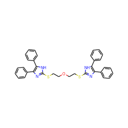 c1ccc(-c2nc(SCCOCCSc3nc(-c4ccccc4)c(-c4ccccc4)[nH]3)[nH]c2-c2ccccc2)cc1 ZINC000029469353