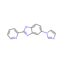 c1ccc(-c2nc3cc(-n4ccnc4)ccc3[nH]2)nc1 ZINC000013651251