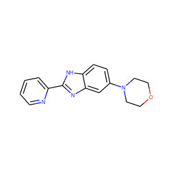 c1ccc(-c2nc3cc(N4CCOCC4)ccc3[nH]2)nc1 ZINC000113173814