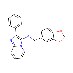 c1ccc(-c2nc3ccccn3c2NCc2ccc3c(c2)OCO3)cc1 ZINC000000413654