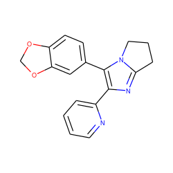 c1ccc(-c2nc3n(c2-c2ccc4c(c2)OCO4)CCC3)nc1 ZINC000013472530